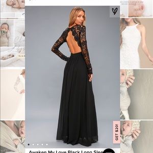 Black Lace Maxi LuLus dress formal